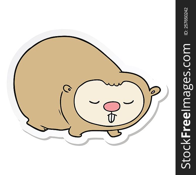 sticker of a cartoon wombat