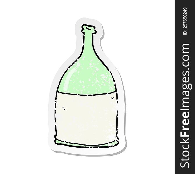 Distressed Sticker Of A Cartoon Bottle