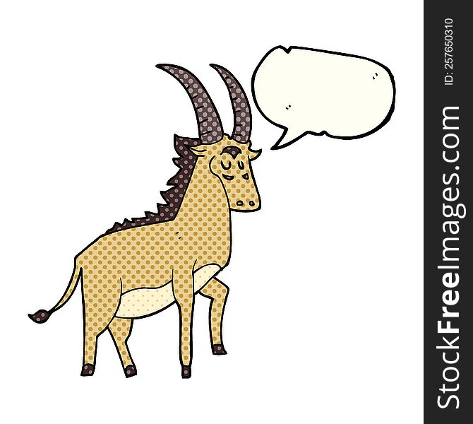 Comic Book Speech Bubble Cartoon Antelope