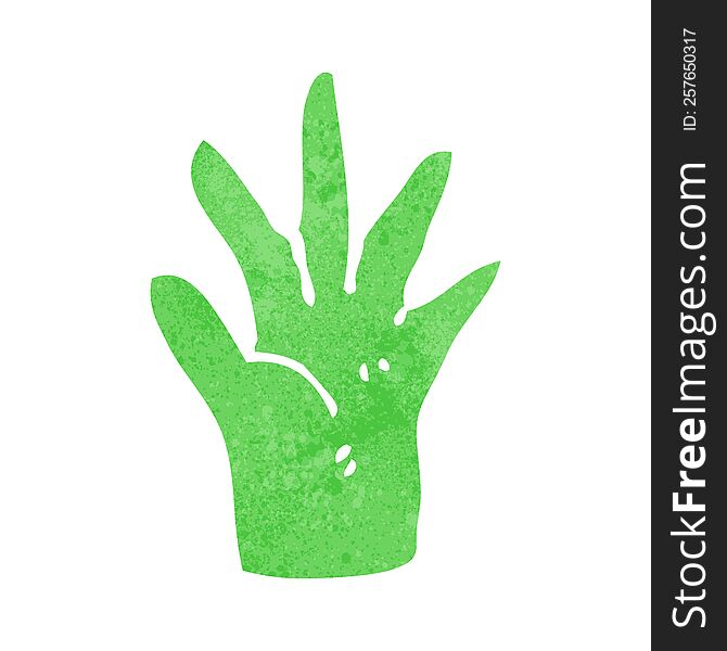 Cartoon Green Hand Symbol