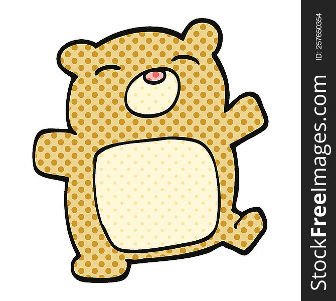 Comic Book Style Cartoon Teddy Bear