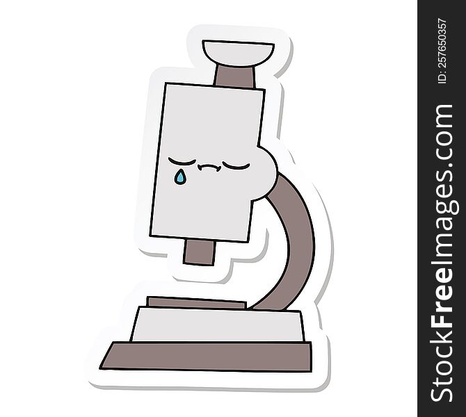 sticker of a cute cartoon microscope