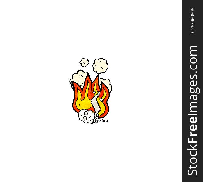 Flaming Skull Cartoon