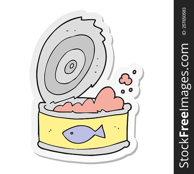 sticker of a cartoon can of tuna