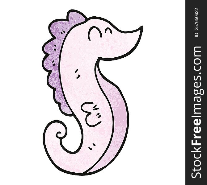 cartoon doodle sea horse