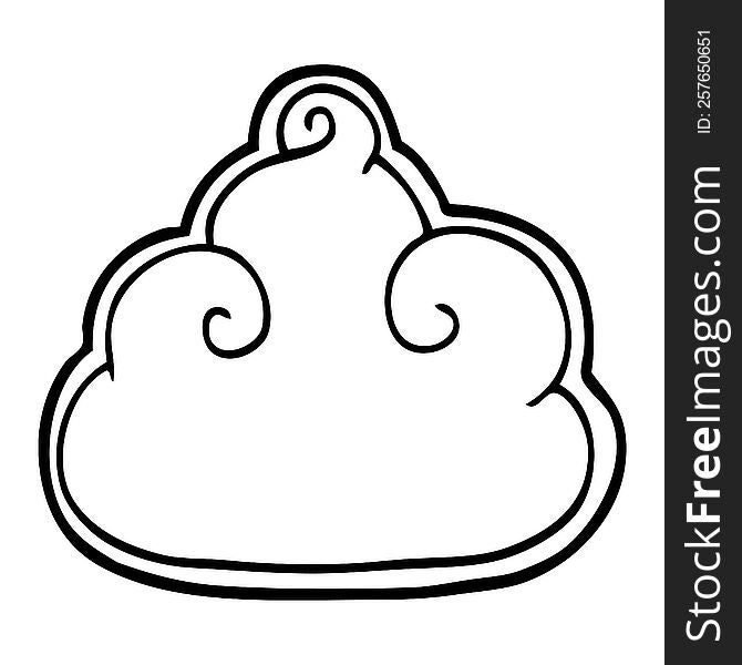 Line Drawing Cartoon Cloud Symbol