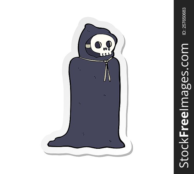 sticker of a cartoon spooky halloween costume