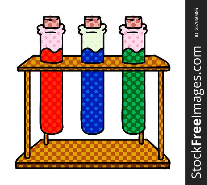 hand drawn cartoon doodle of a science test tube