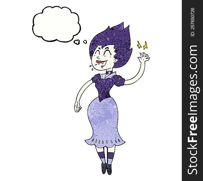 Thought Bubble Textured Cartoon Vampire Girl