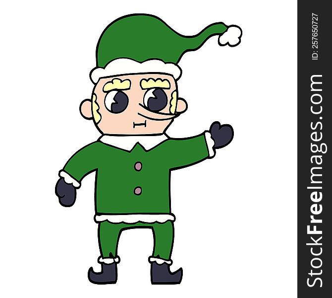 cartoon doodle christmas elf