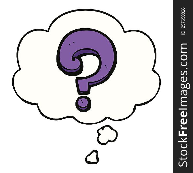 cartoon question mark with thought bubble. cartoon question mark with thought bubble