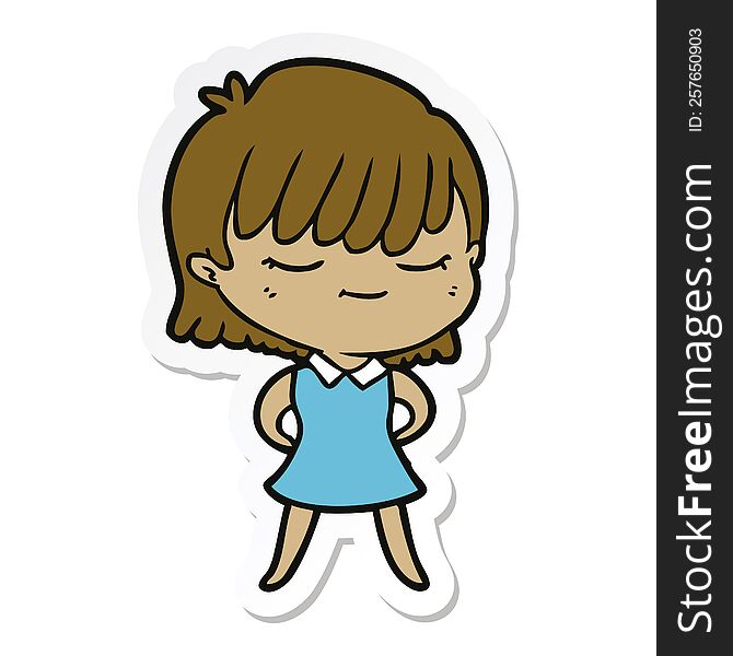 sticker of a cartoon woman