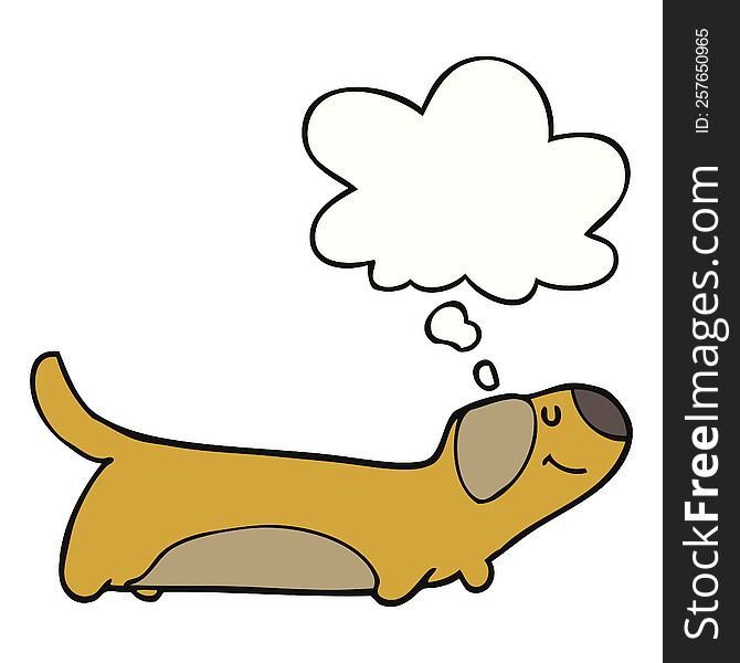 cartoon dog with thought bubble. cartoon dog with thought bubble