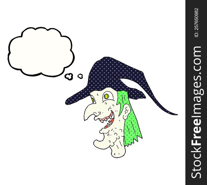 Thought Bubble Cartoon Cackling Witch