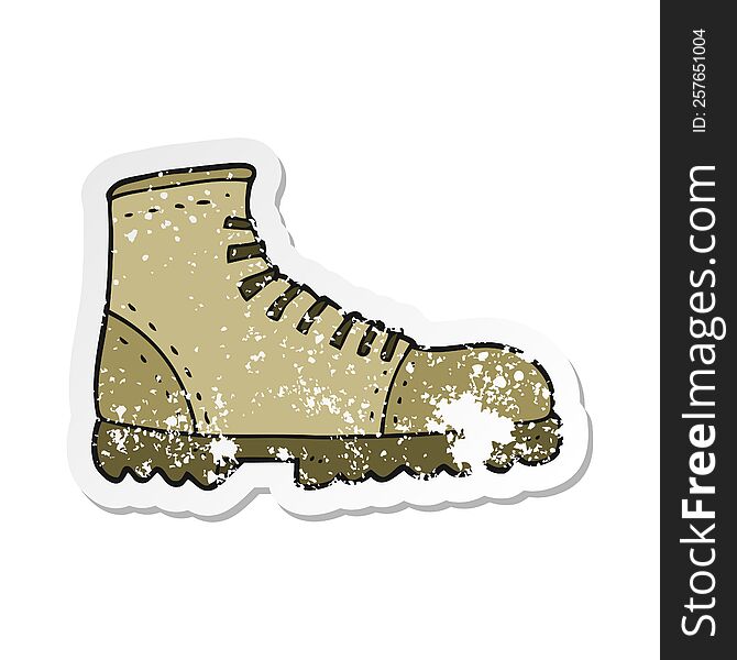 retro distressed sticker of a cartoon boot