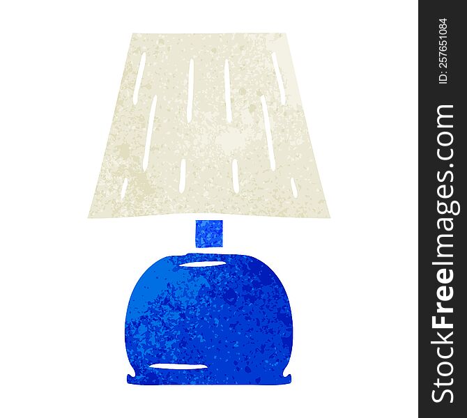 Retro Cartoon Doodle Of A Bed Side Lamp