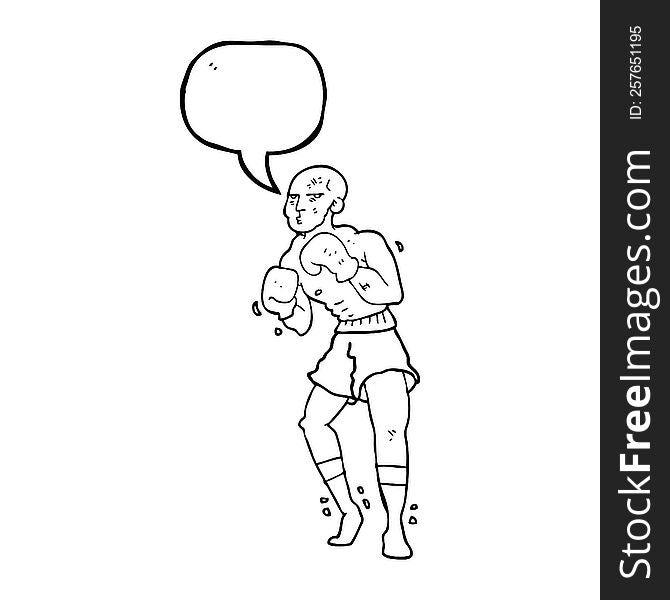 Speech Bubble Cartoon Boxer