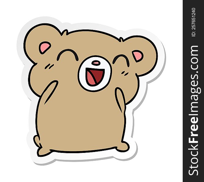 sticker cartoon illustration kawaii cute teddy bear. sticker cartoon illustration kawaii cute teddy bear