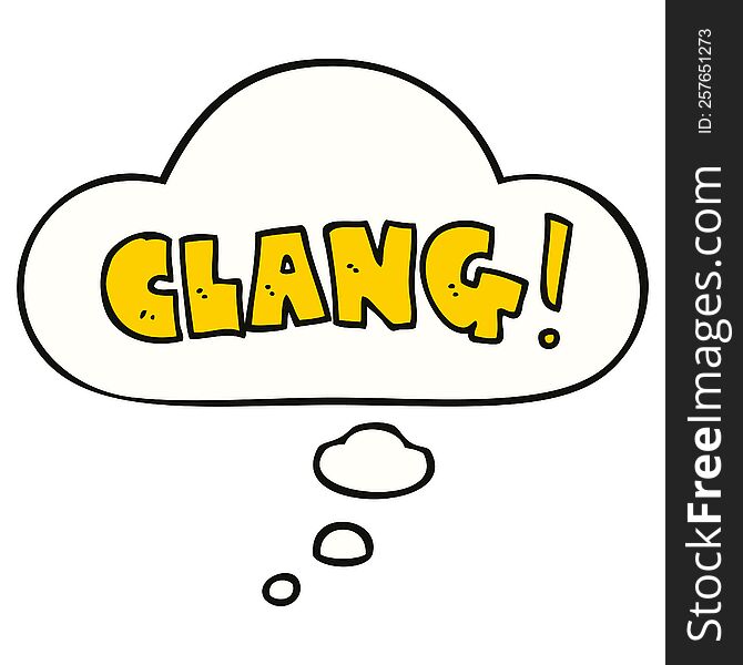 cartoon word clang with thought bubble. cartoon word clang with thought bubble