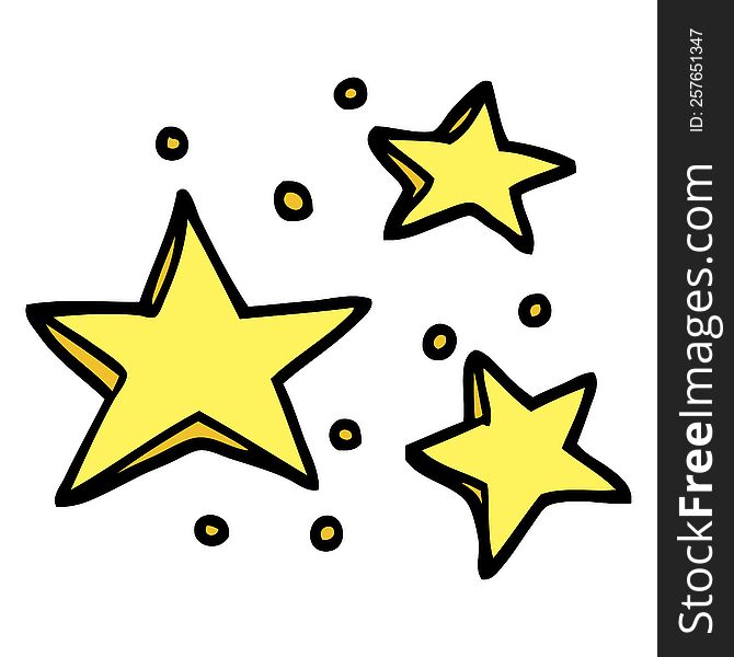 hand drawn doodle style cartoon decorative stars