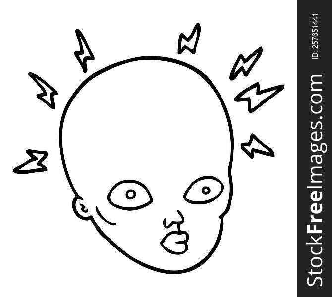 Line Drawing Cartoon Bald Head
