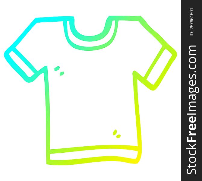 cold gradient line drawing of a cartoon tee shirt