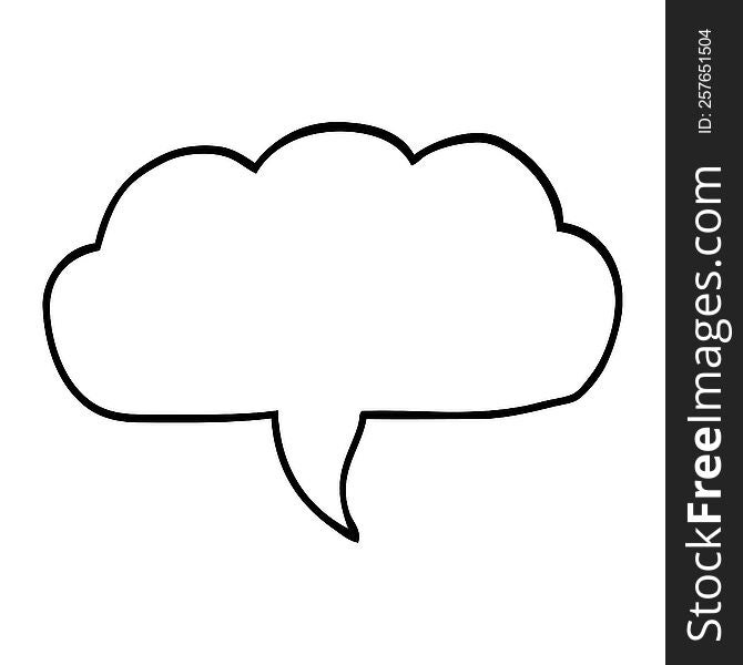 Line Drawing Cartoon Cloud Speech Bubble