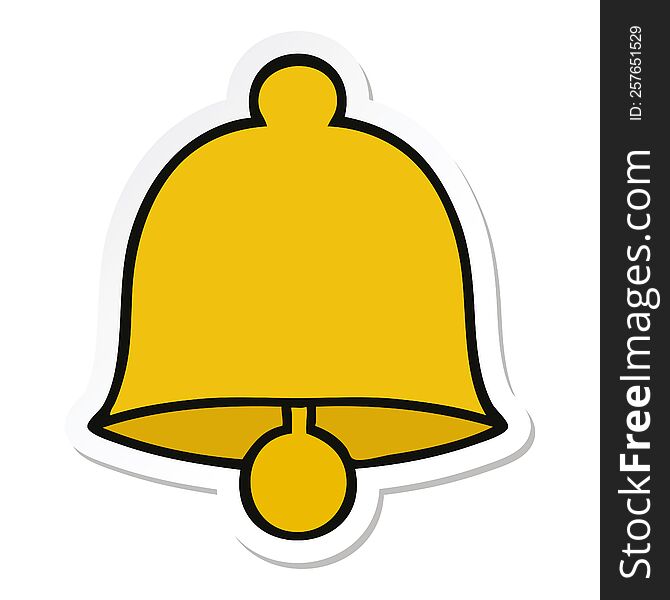 sticker of a cute cartoon brass bell