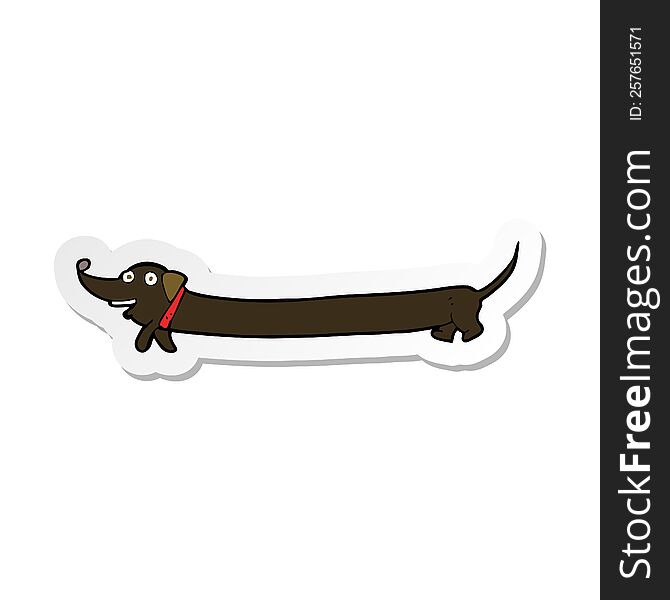 sticker of a cartoon dachshund