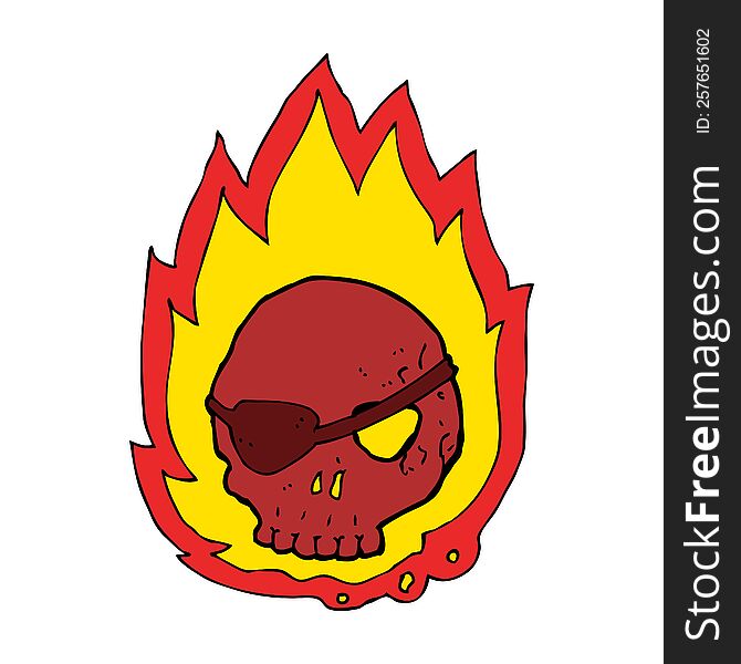 Cartoon Burning Skull