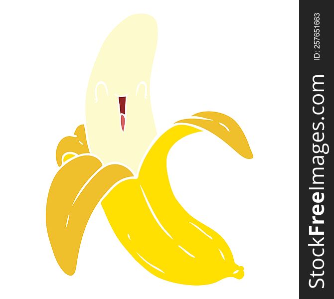 flat color style cartoon crazy happy banana