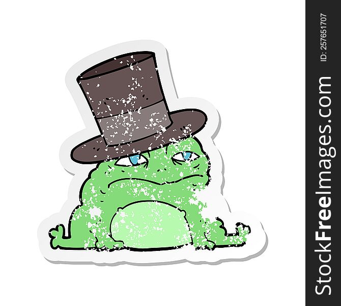 distressed sticker of a cartoon rich toad