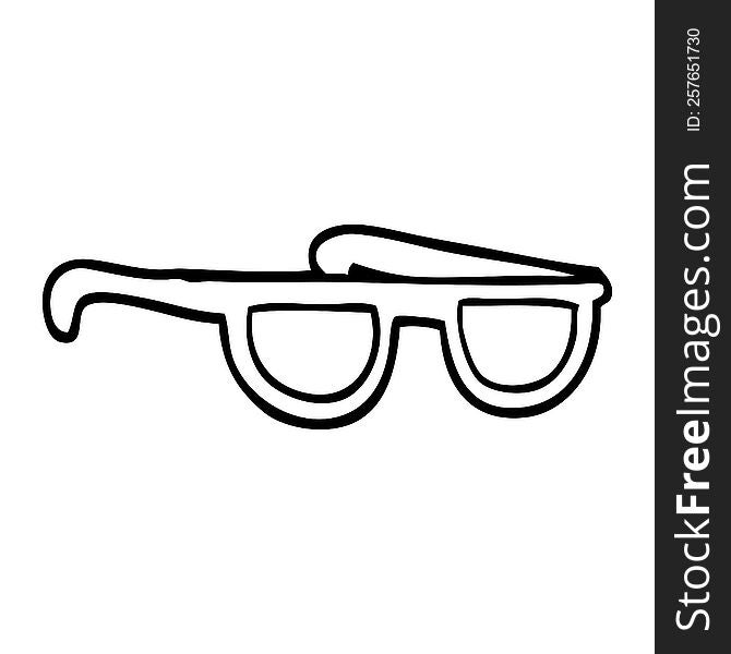 Line Drawing Cartoon Sunglasses