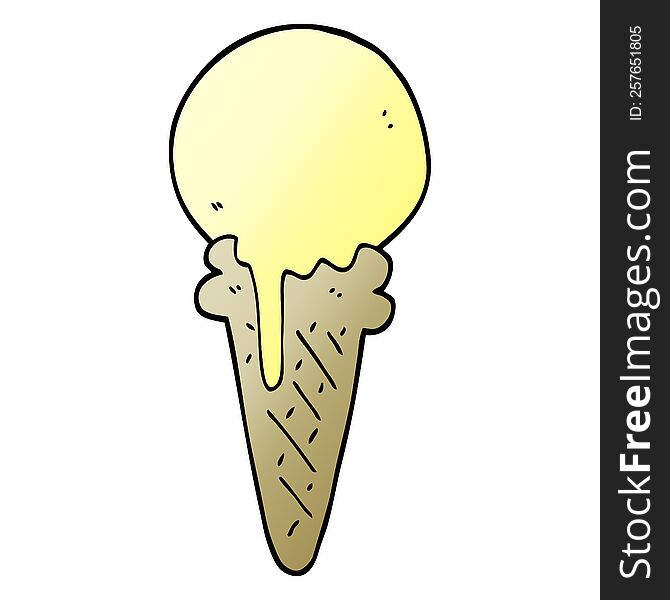 Vector Gradient Illustration Cartoon Ice Cream Cone