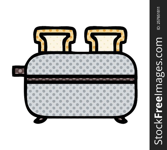 comic book style cartoon of a double toaster