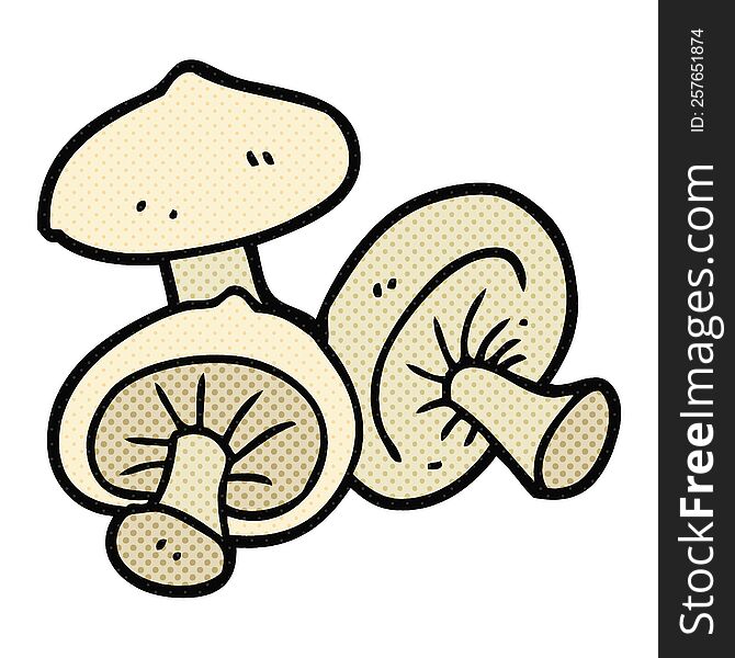 freehand drawn cartoon mushrooms