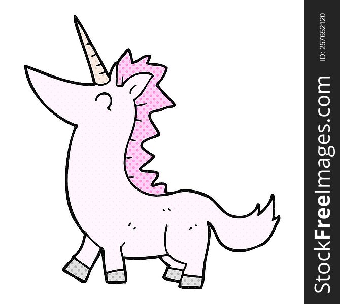 freehand drawn cartoon unicorn