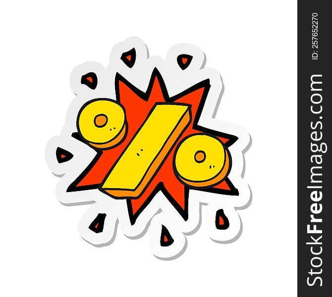 Sticker Of A Cartoon Percentage Symbol