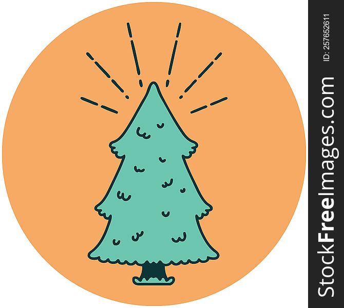 icon of a tattoo style pine tree