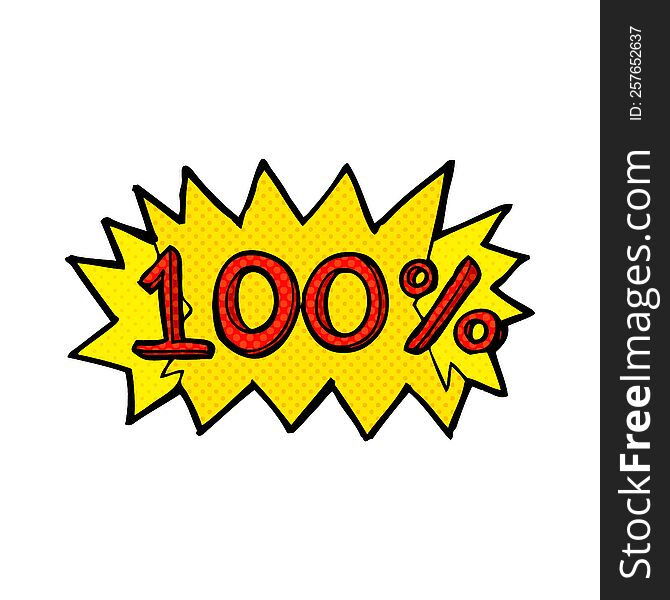 cartoon 100% symbol