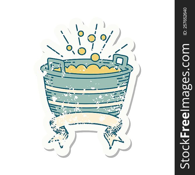 Grunge Sticker Of Tattoo Style Tin Bath