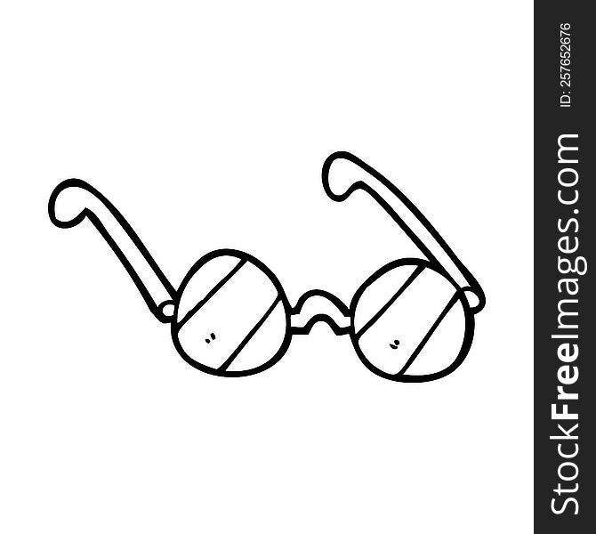 line drawing cartoon glass spectacles