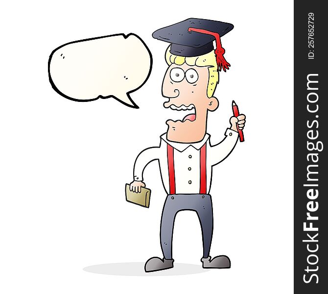 speech bubble cartoon stressed student