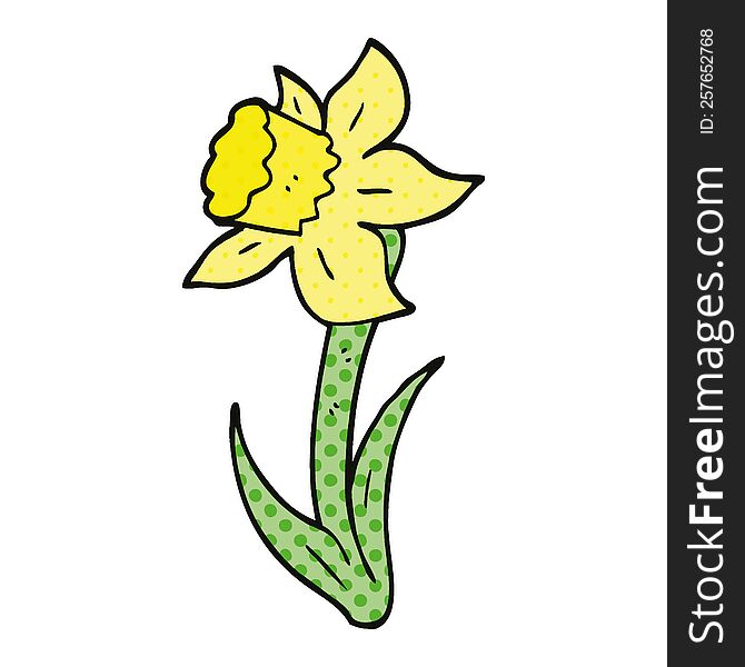 comic book style cartoon daffodil