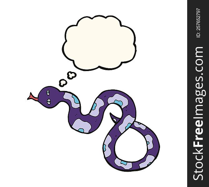 cartoon snake with thought bubble