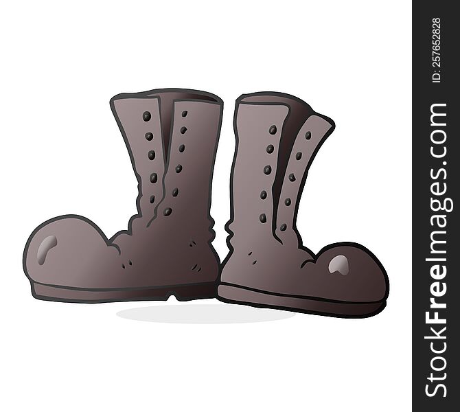 cartoon shiny army boots