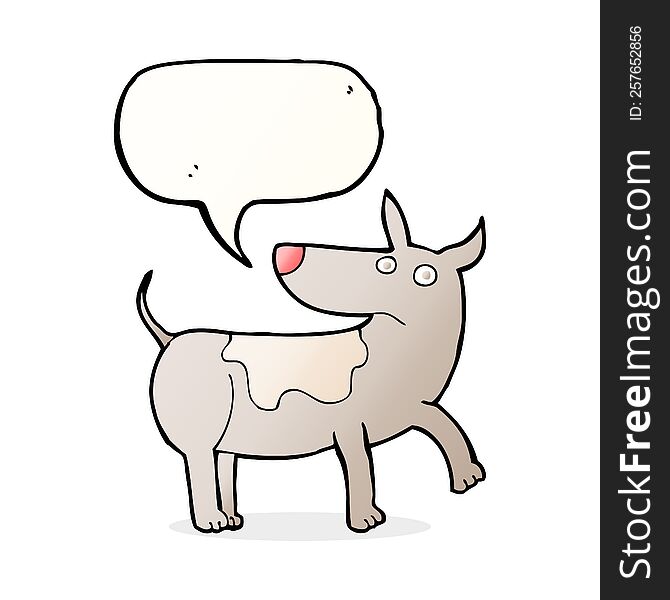 Funny Cartoon Dog With Speech Bubble