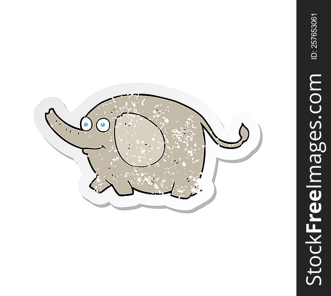 Retro Distressed Sticker Of A Cartoon Elephant