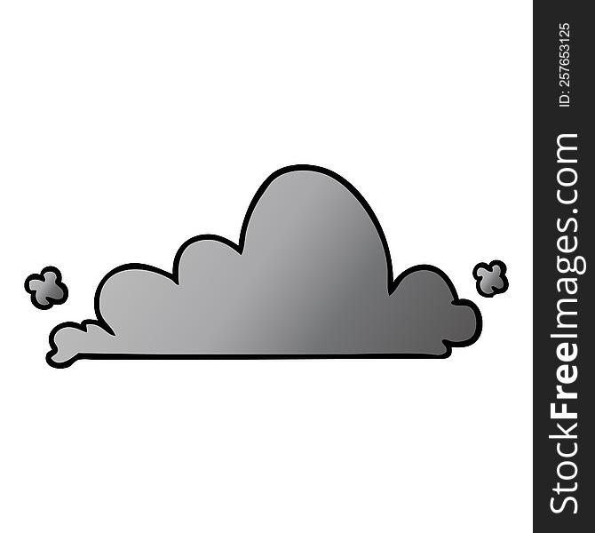 Gradient Cartoon Doodle Of A White Cloud