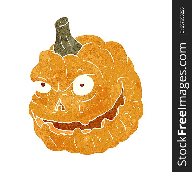Retro Cartoon Spooky Pumpkin